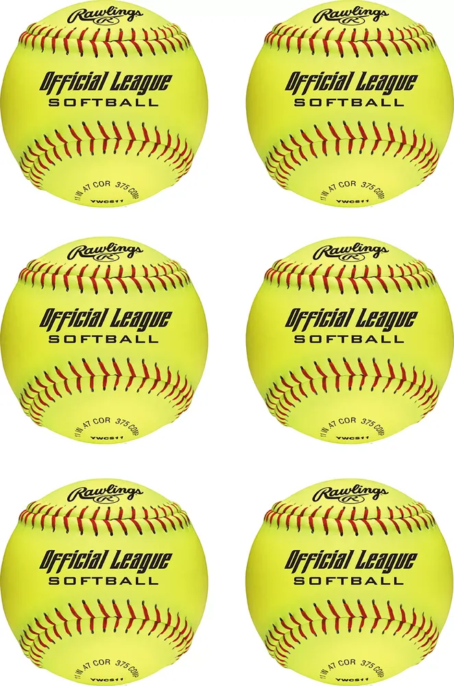 Rawlings 11" Recreational Fastpitch Softballs - 6 Pack