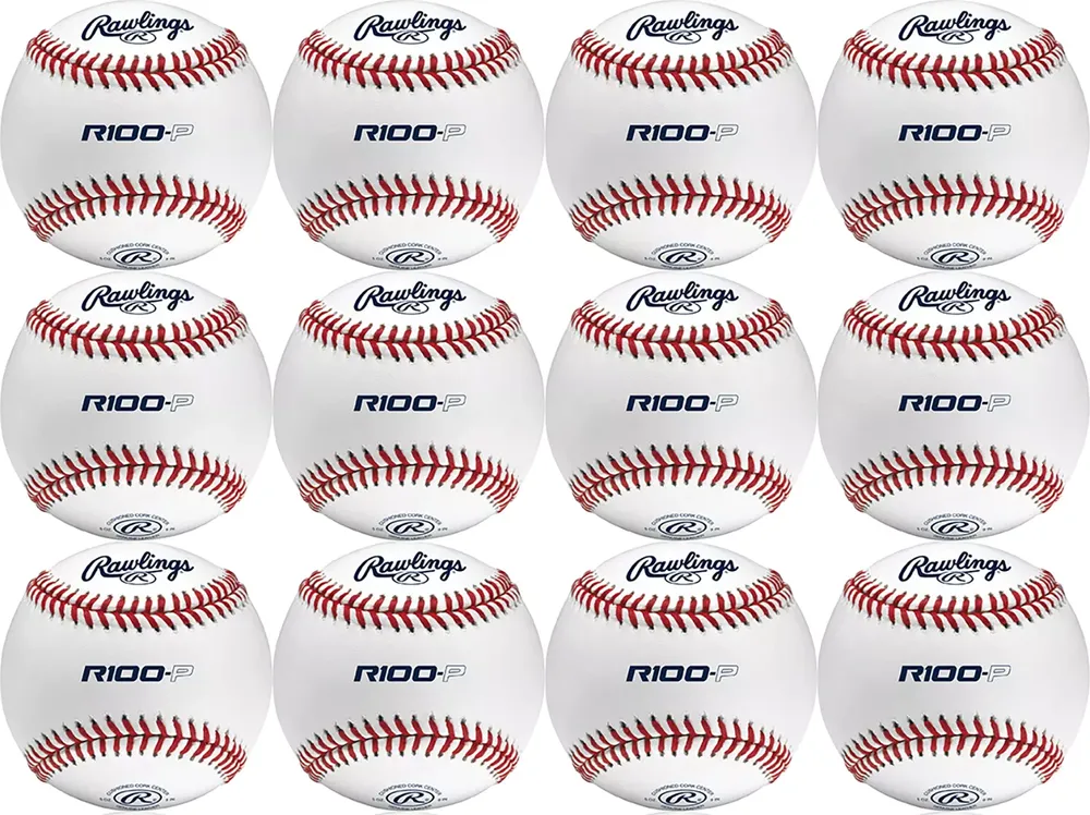 Rawlings R100 High School Practice Baseballs – 12 Pack