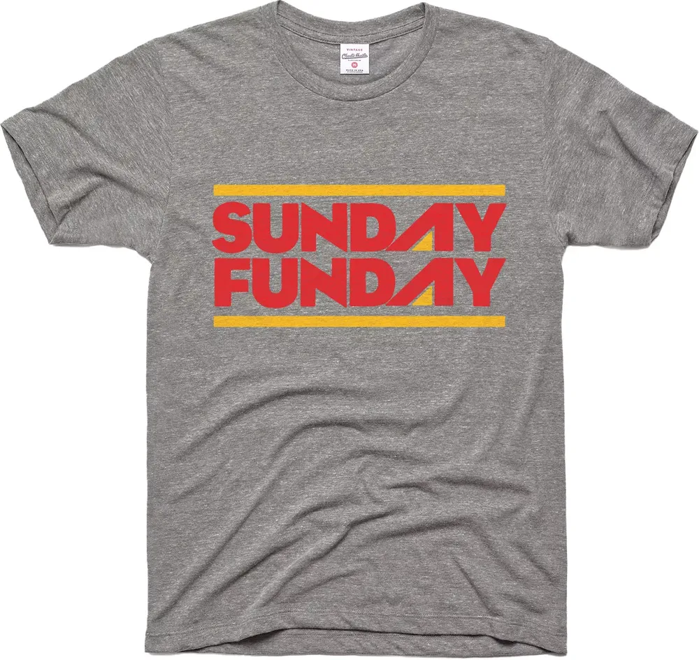 Charlie Hustle Men's Kansas City Sunday Funday Grey T-Shirt