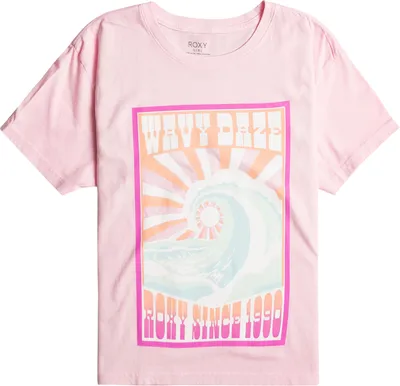 Roxy Girls' Wave Daze Oversized Boyfriend Cropped T-Shirt