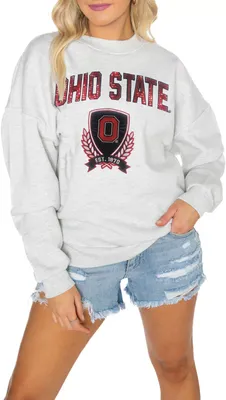 Gameday Couture Ohio State Buckeyes White Sequin Crew Pullover Sweatshirt