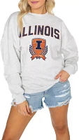 Gameday Couture Illinois Fighting Illini White Sequin Crew Pullover Sweatshirt