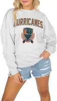 Gameday Couture Miami Hurricanes White Sequin Crew Pullover Sweatshirt