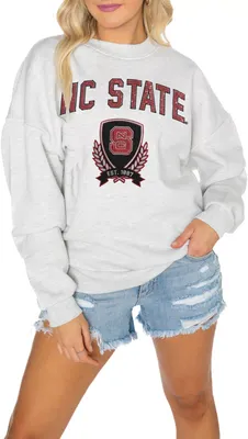 Gameday Couture NC State Wolfpack White Sequin Crew Pullover Sweatshirt