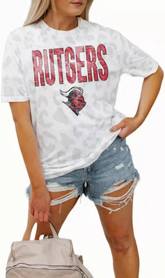 Gameday Couture Rutgers Scarlet Knights White Leopard T-Shirt