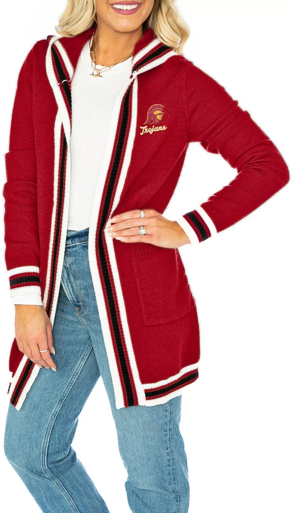 Gameday Couture USC Trojans Cardinal Stripe Cardigan