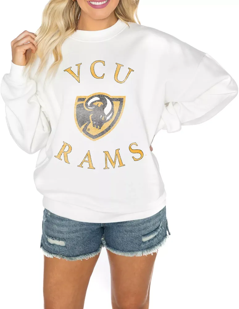 Gameday Couture Virginia Commonwealth Rams White Play on Premium Fleece Crewneck Sweatshirt