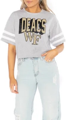 Gameday Couture Wake Forest Demon Deacons Grey No Shortcuts Cropped T-Shirt