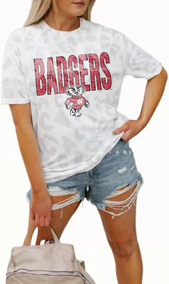 Gameday Couture Wisconsin Badgers White Leopard T-Shirt