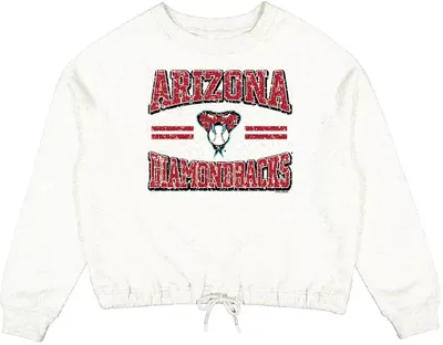 Soft As A Grape Women's Arizona Diamondbacks White Tie Crewneck Sweatshirt