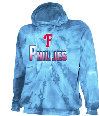 Stitches Adult Philadelphia Phillies Light Blue Tie Dye Pullover Hoodie
