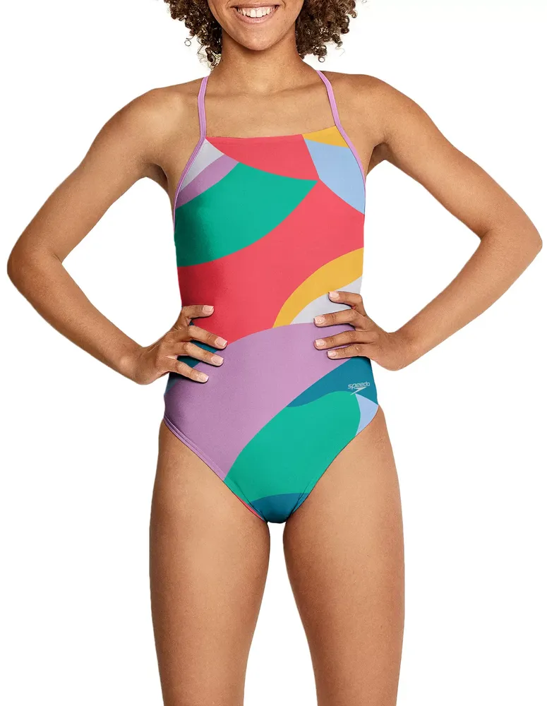 Speedo Women's Printed T-Back One-Piece Swimsuit