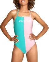 Speedo Women's Solid Half Split One-Piece Swimsuit