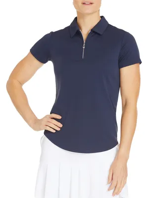 Sport Haley Women's Short Sleeve 1/4 Zip Courte Golf Polo