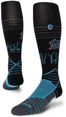 Stance Miami Marlins Black Skyline Over the Calf Sock