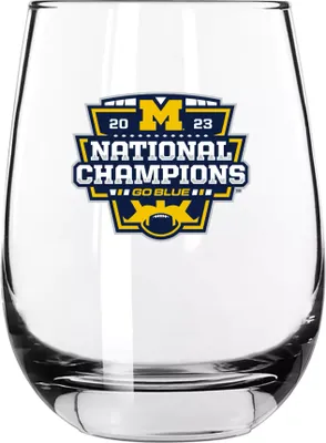 Memory Company 2023 College Football National Champions Michigan Wolverines 15 oz. Stemless Wine Glass