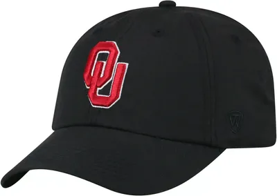 Top of the World Adult Oklahoma Sooners Black Staple Adjustable Hat