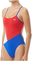 TYR Women's Solid Splice Block Cutout One-Piece Swimsuit