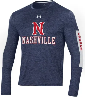 Under Armour Men's Nashville Sounds Navy Tech Long Sleeve T-Shirt)