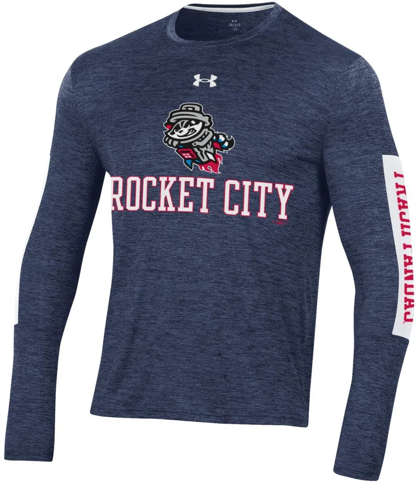 Under Armour Men's Rocket City Trash Pandas Navy Tech Long Sleeve T-Shirt)