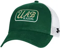 Under Armour Men's UAB Blazers Green Performance Washed Cotton Adjustable Trucker Hat