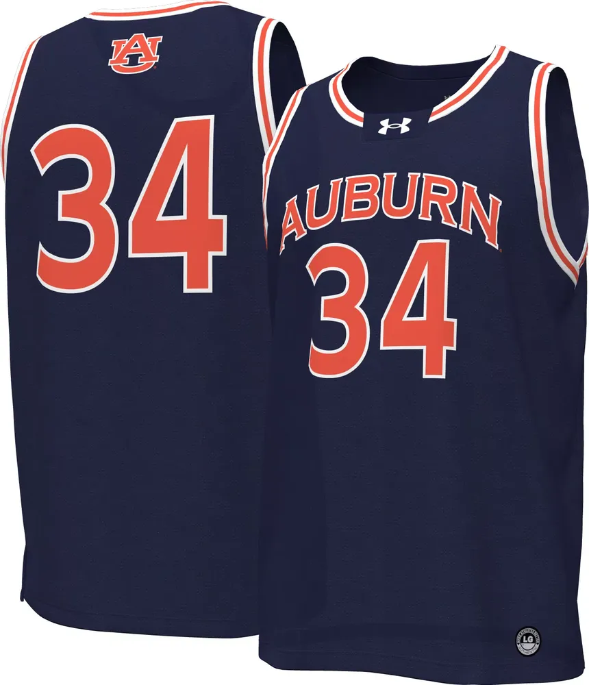 Under Armour Men's Auburn Tigers #34 Navy Replica Basketball Jersey