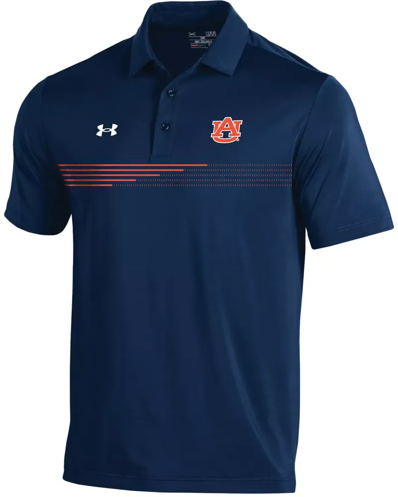 Under Armour Men's Auburn Tigers Blue Stripe Polo