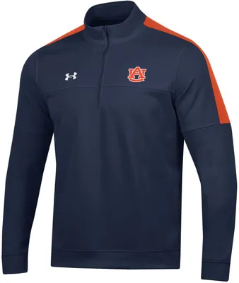 Under Armour Men's Auburn Tigers Blue Mid Layer 1/2 Zip Pullover Jacket