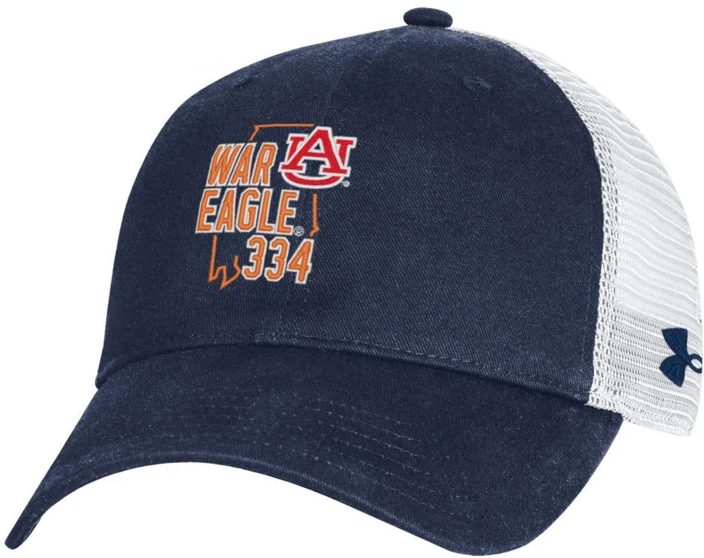 Under Armour Men's Auburn Tigers Blue Area Code Adjustable Trucker Hat