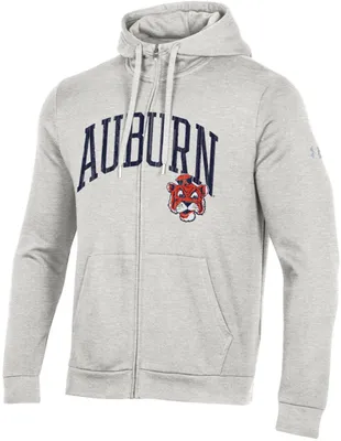 Under Armour Men's Auburn Tigers Silver Heather All Day Full-Zip Hoodie
