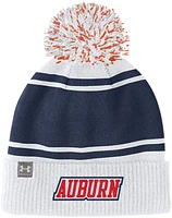 Under Armour Men's Auburn Tigers White Pom Knit Beanie