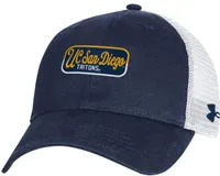 Under Armour Men's UC San Diego Tritons Navy Performance Washed Cotton Adjustable Trucker Hat