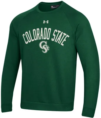 Under Armour Men's Colorado State Rams Green All Day Fleece Crew Sweatshirt