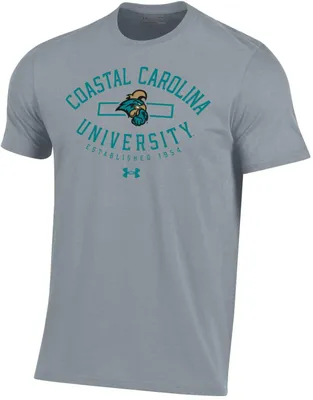 Under Armour Men's Coastal Carolina Chanticleers Steel Grey Heather Performance Cotton T-Shirt