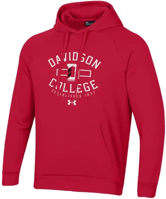 Under Armour Men's Davidson Wildcats Red Fleece Pullover Hoodie