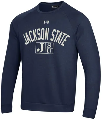 Under Armour Men's Jackson State Tigers Navy Blue All Day Fleece Crew Sweatshirt