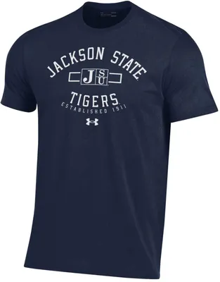 Under Armour Men's Jackson State Tigers Navy Blue Performance Cotton T-Shirt