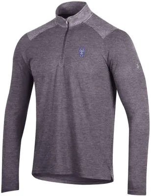 Under Armour Men's Albany Great Danes Grey All Day 1/4 Zip Pullover Sweatshirt