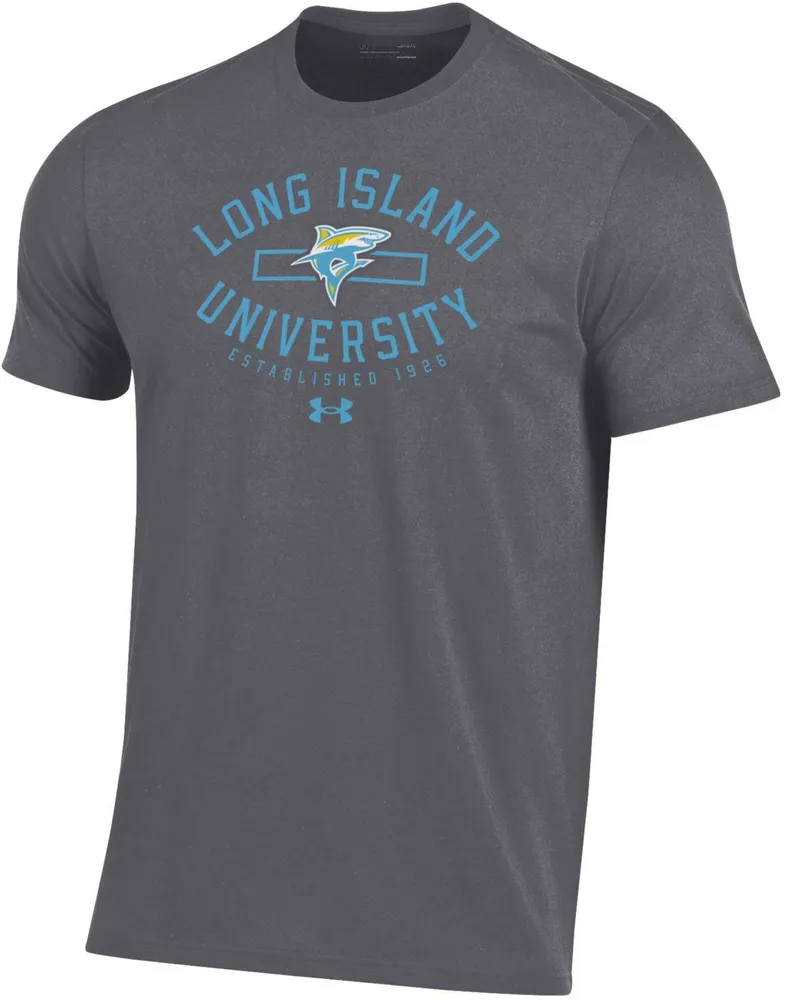 Under Armour Men's LIU Sharks Carbon Heather Performance Cotton T-Shirt