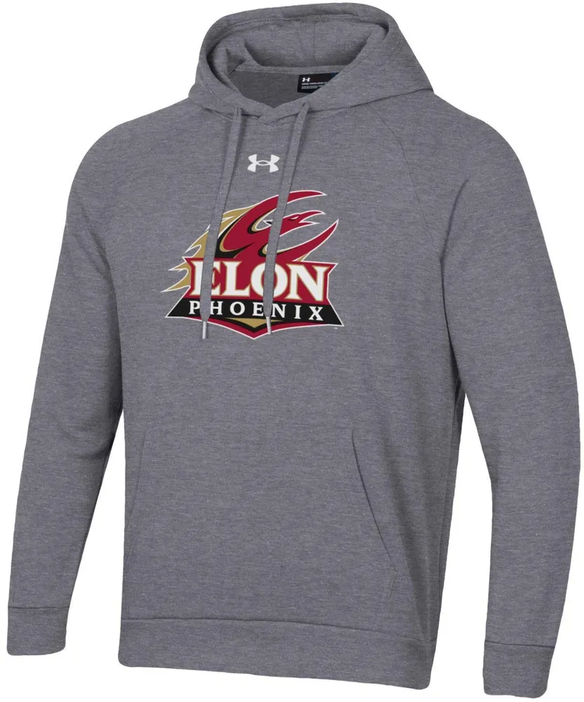 Under Armour Men's Elon University Phoenix Grey Fleece Pullover Hoodie