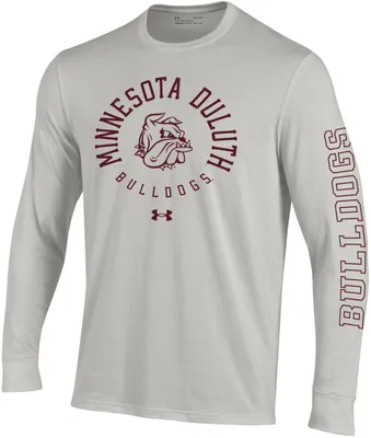 Under Armour Men's Minnesota-Duluth  Bulldogs Silver Heather Performance Cotton Long Sleeve T-Shirt