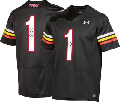 Under Armour Men's Maryland Terrapins #1 Black Twill Replica Football Jersey