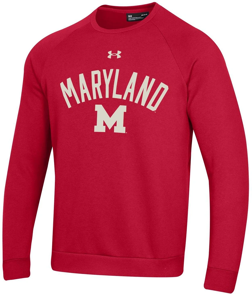 Under Armour Men's Maryland Terrapins Red All Day Fleece Crew Sweatshirt