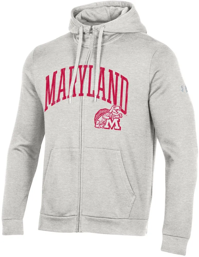 Under Armour Men's Maryland Terrapins Silver Heather All Day Full-Zip Hoodie