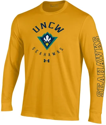 Under Armour Men's UNC-Wilmington  Seahawks Gold Performance Cotton Long Sleeve T-Shirt