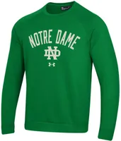 Under Armour Men's Notre Dame Fighting Irish Kelly Green All Day Fleece Crew Sweatshirt