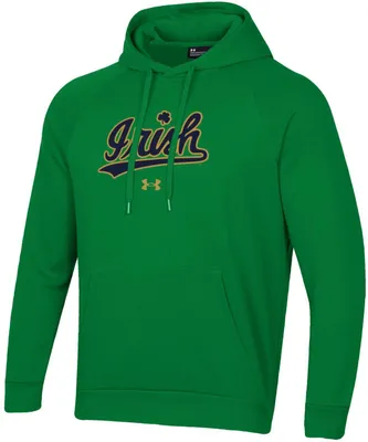 Under Armour Men's Notre Dame Fighting Irish Green Fleece Pullover Hoodie