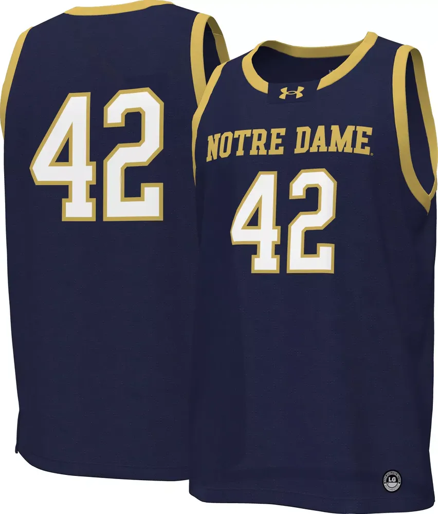 Under Armour Men's Notre Dame Fighting Irish #42 Navy Replica Basketball Jersey