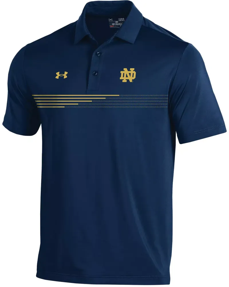 Under Armour Men's Notre Dame Fighting Irish Navy Stripe Polo