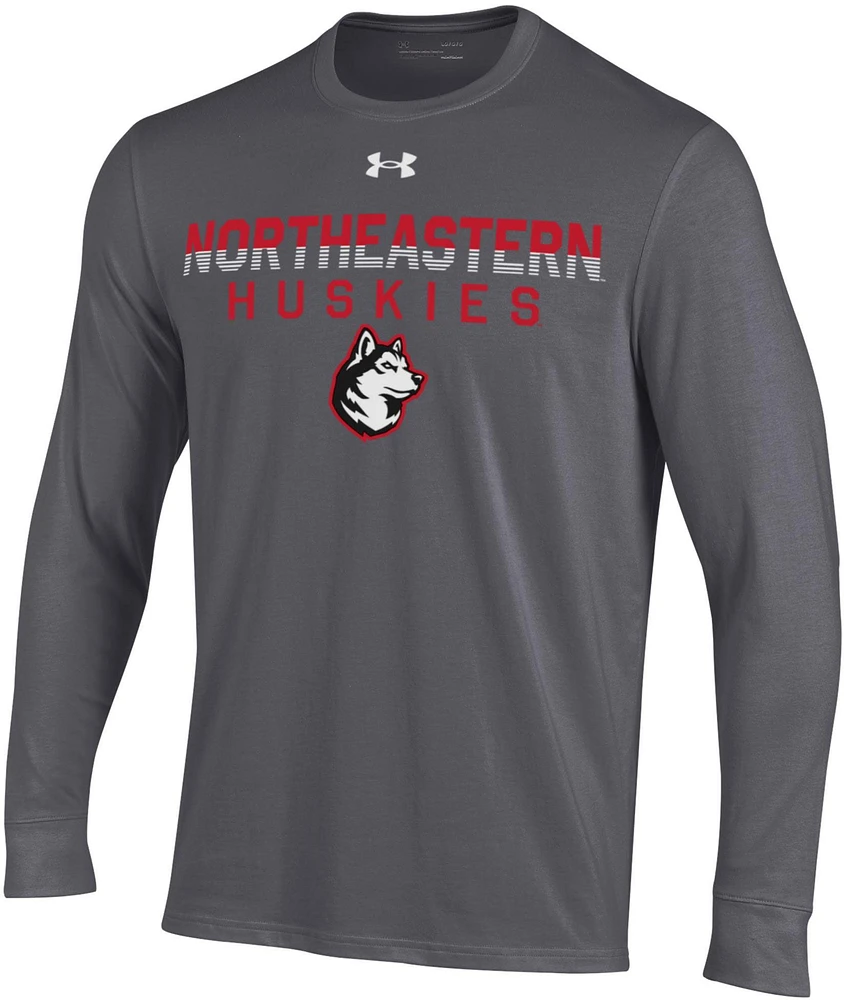 Under Armour Men's Northeastern Huskies Red Performance Cotton Long Sleeve T-Shirt